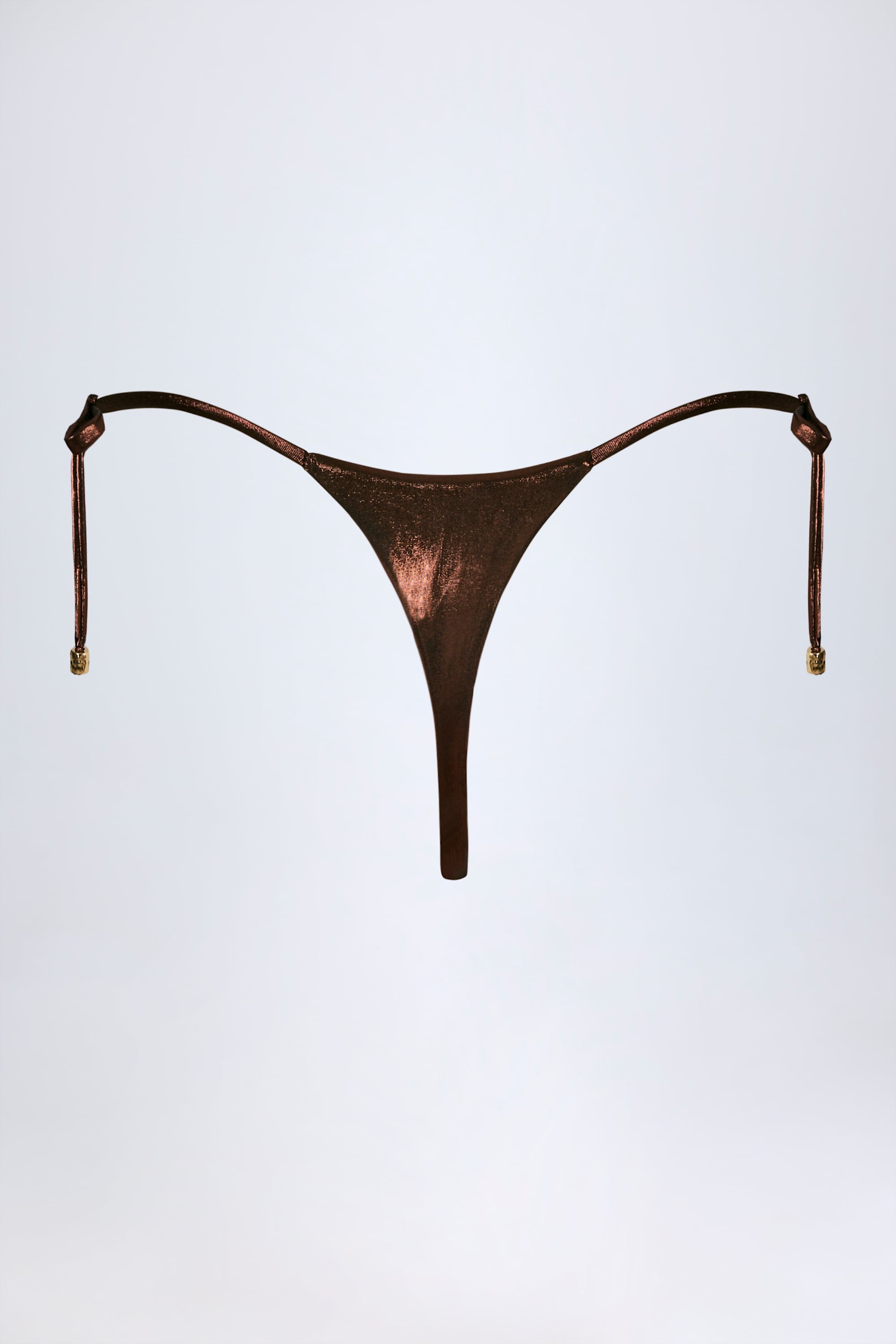 Thong Bikini Bottoms in Bronze Gold